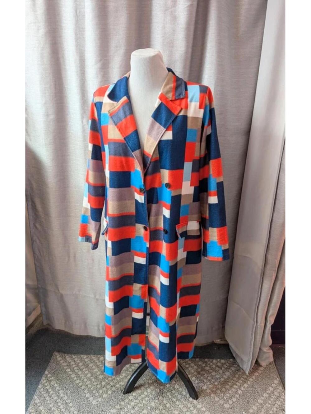 Avant Garde Flannel Rainbow Trench Coat XL